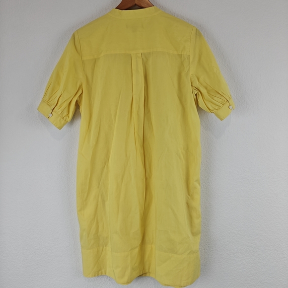 J. CREW Short-sleeve mini shirt-dress in cotton poplin Classic Yellow Size XS - Picture 11 of 16